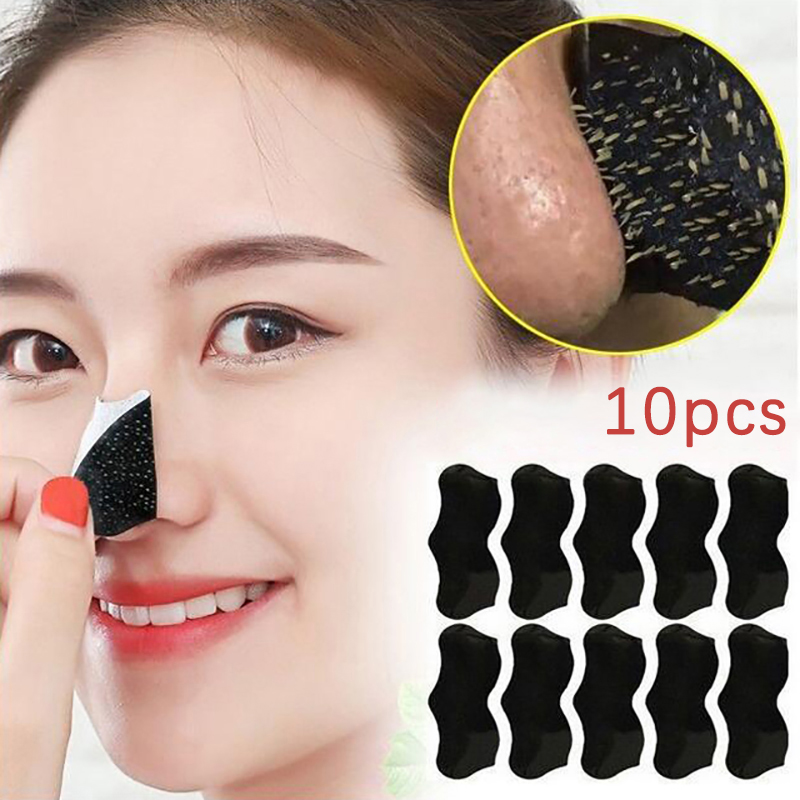 Black Face Mask Pack - 10개입 유니섹스 블랙헤드 제거 마스크 필오프