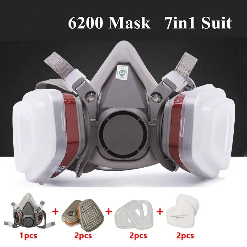 7in1 가스 방지 반면 마스크 6001 2091 5n - Respirator Half Face 리뷰 및 가격